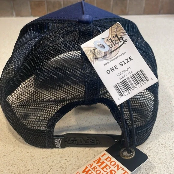 Von Dutch NWT Navy Canvas and Black Mesh Baseball Cap - Picture 3 of 6